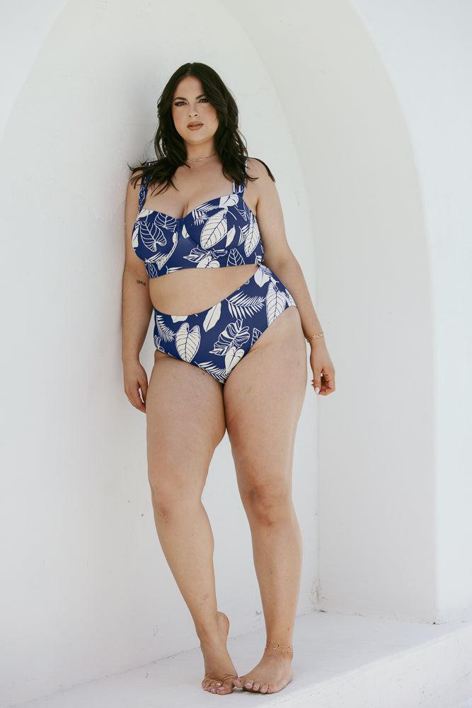 High Tide Cheeky Bikini Bottoms - Blue Palm  Product Image