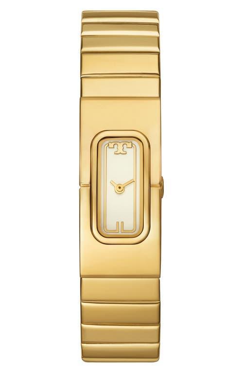 Tory Burch Womens The T Watch Gold-Tone Stainless Steel Bracelet Watch 18mm Product Image