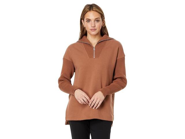 Varley Owens 1/2 Zip Sweat (Carob ) Women's Clothing Product Image