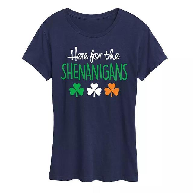 Womens Here for the Shenanigans Graphic Tee Blue Product Image