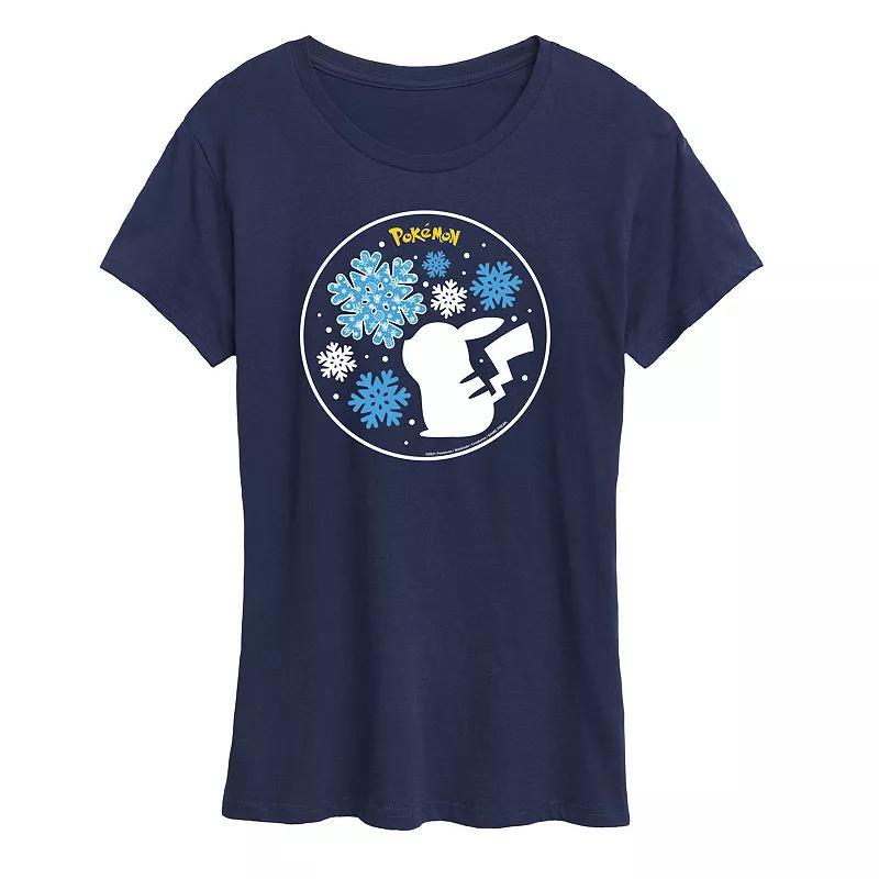 Womens Pokemon Snowflake Pikachu Tee Heather Grey Product Image