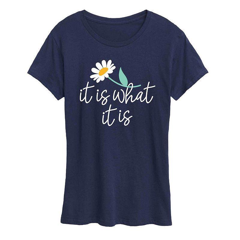 Womens It Is What It Is Graphic Tee, Girls Blue Product Image