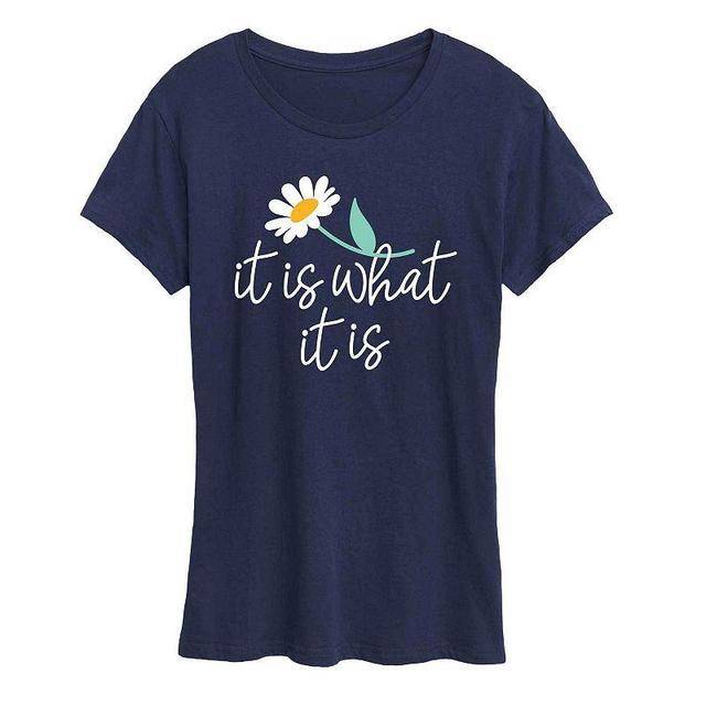 Womens It Is What It Is Graphic Tee, Girls Blue Product Image