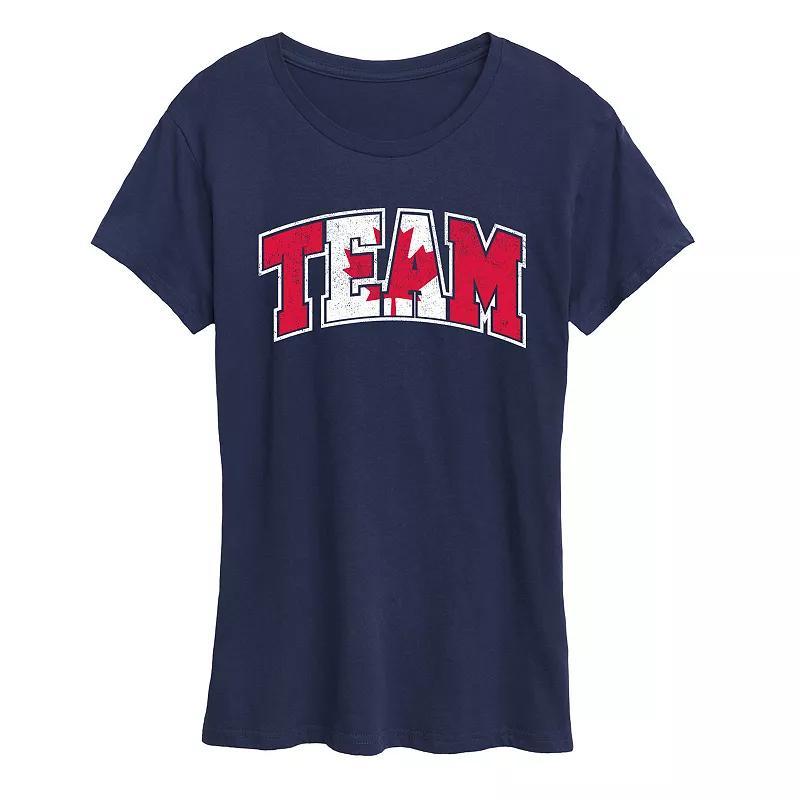 Womens Team Canada Graphic Tee Grey Royal Blue Product Image