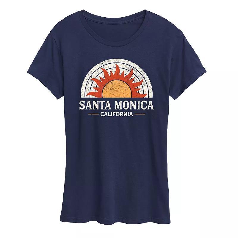 Womens Santa Monica California Sun Graphic Tee Heather Grey Product Image