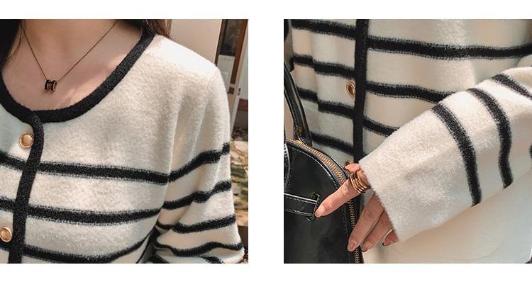 Striped  Button-Up Cardigan Product Image