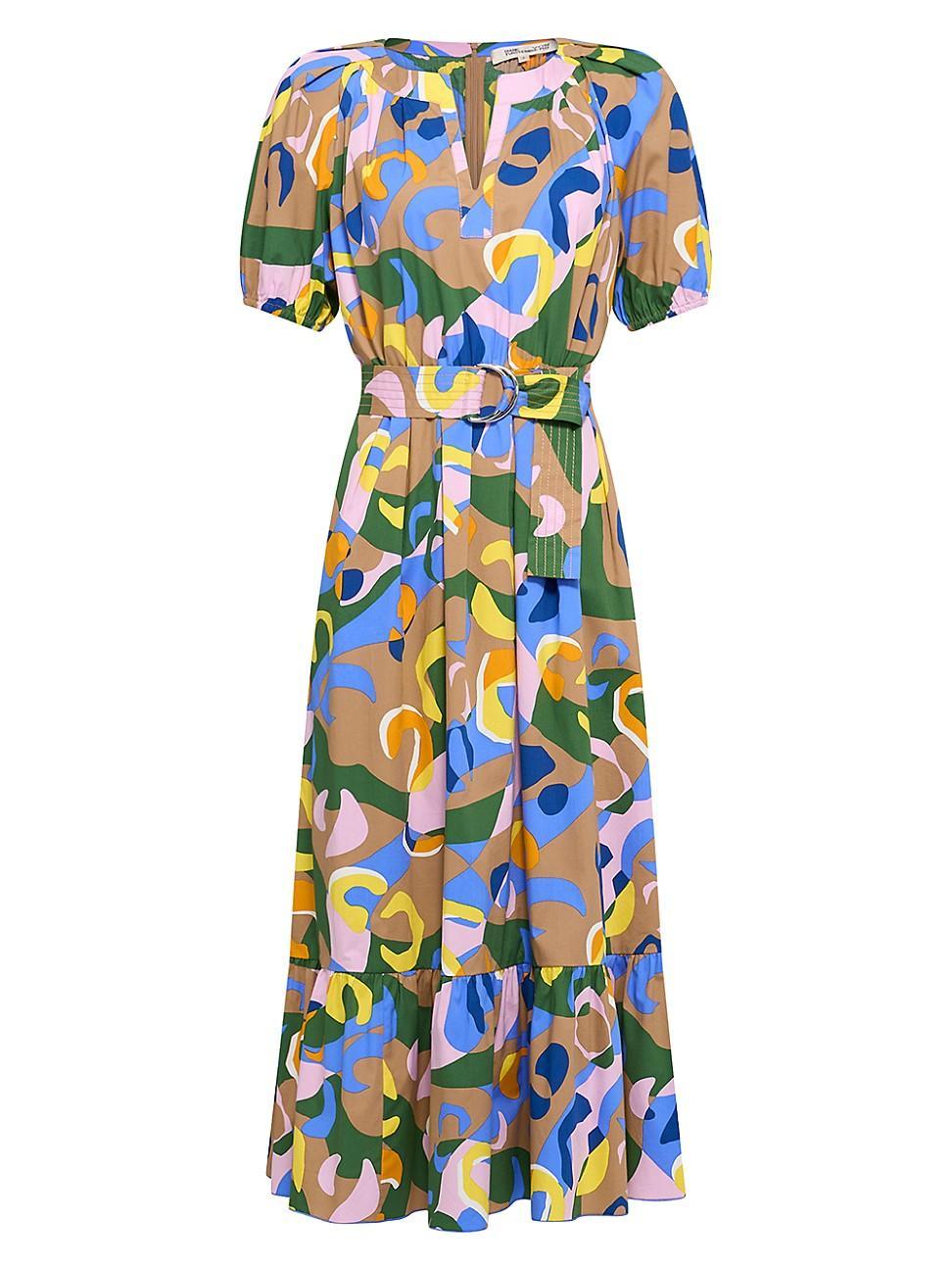 Diane von Furstenberg Lindy Belted Midi Dress Product Image