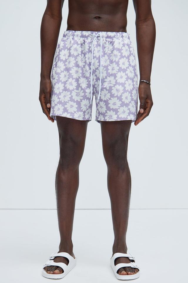 Flower Bloom Swim Trunks - Purple Product Image