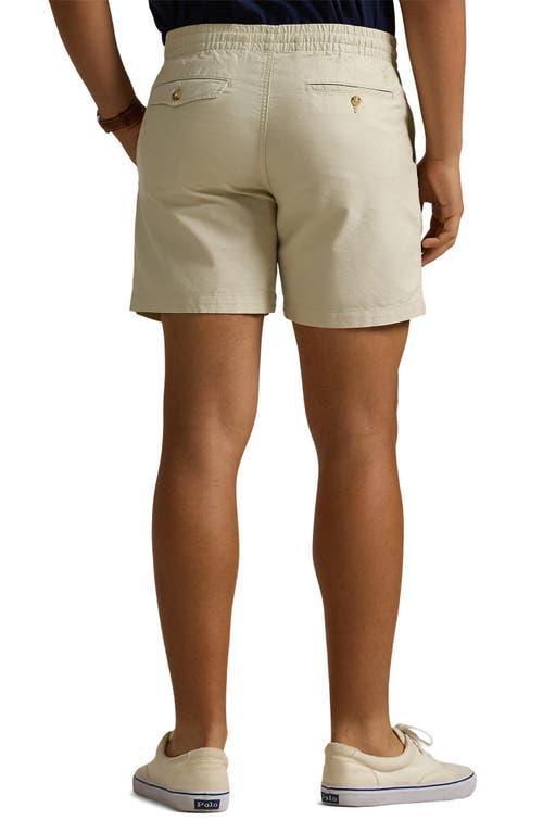 POLO RALPH LAUREN Classic Fit Flat Front Elastic Waist Chino Shorts In Basic Sand Product Image