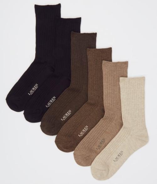 Lauren Ralph Lauren Womens Ribbed Trouser Socks 6 Pack Product Image