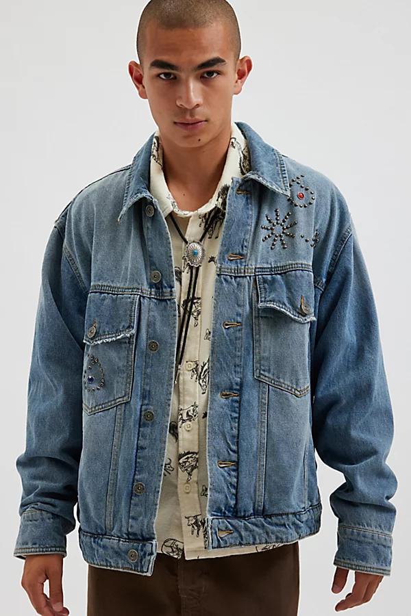 BDG Studded Relaxed Fit Denim Trucker Jacket Mens at Urban Outfitters product image