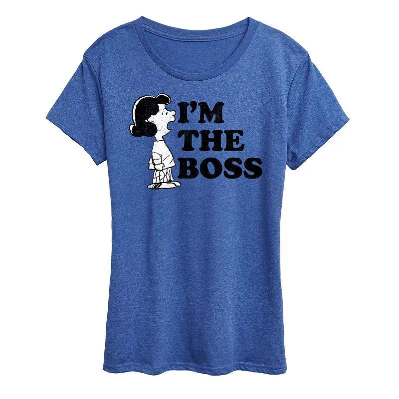 Womens Peanuts Lucy Im The Boss Graphic Tee Grey Gray Product Image