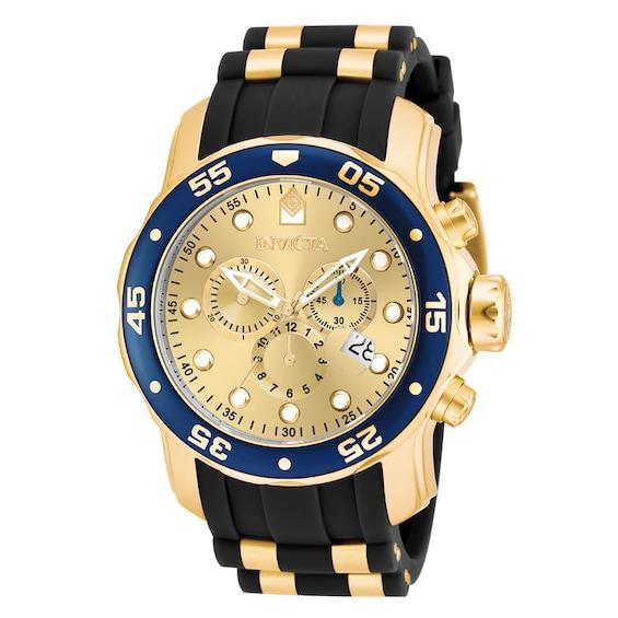 Men's Invicta Pro Diver Chronograph Two-Tone Watch with Gold-Tone Dial (Model: 17881) Product Image