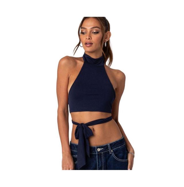 EDIKTED Hamlin Wrap Tie Halter Top Product Image