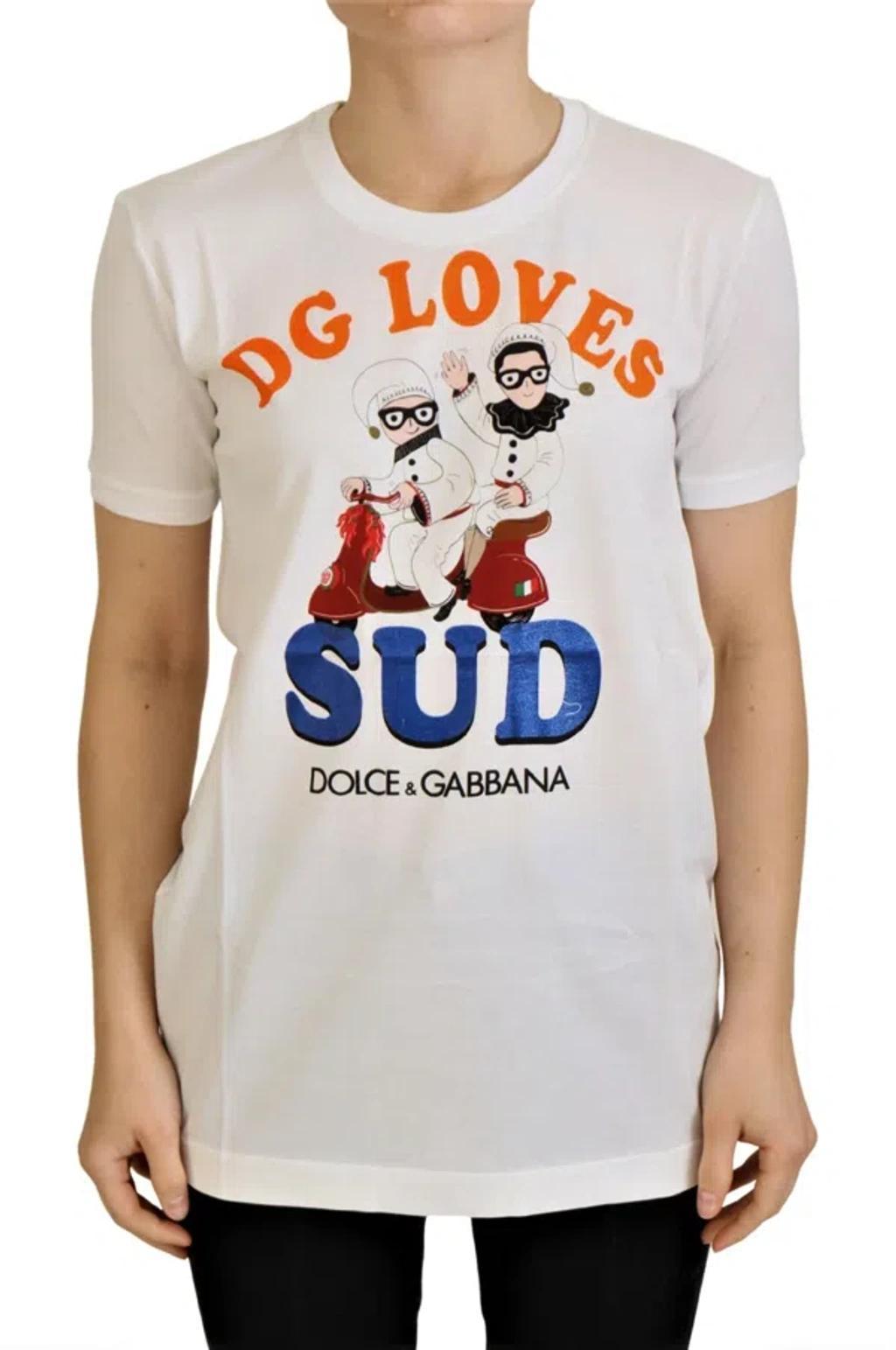 DOLCE & GABBANA Dg Loves Sud Cotton T-shirt In White Product Image