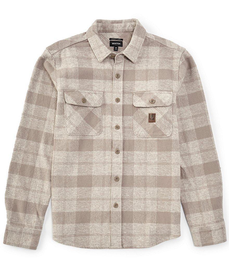 Brixton Bowery Long Sleeve Plaid Heavy Flannel Shirt Product Image