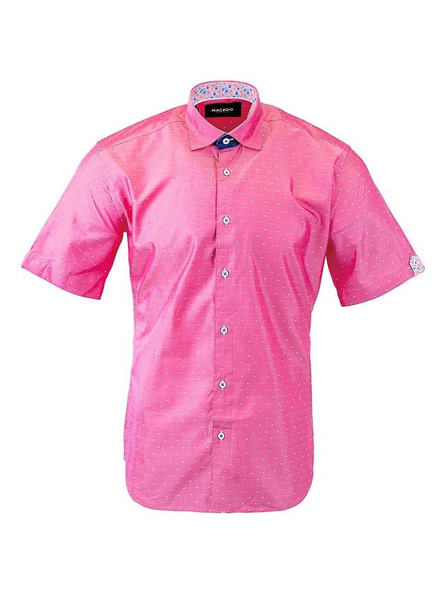 Maceoo Galileo Silverdot Pink Short Sleeve Button-Up Shirt Product Image