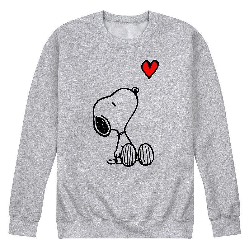 Mens Peanuts Snoopy Red Heart Graphic Sweatshirt Product Image