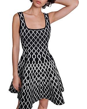 maje Russel Abstract Print Sleeveless Minidress Product Image