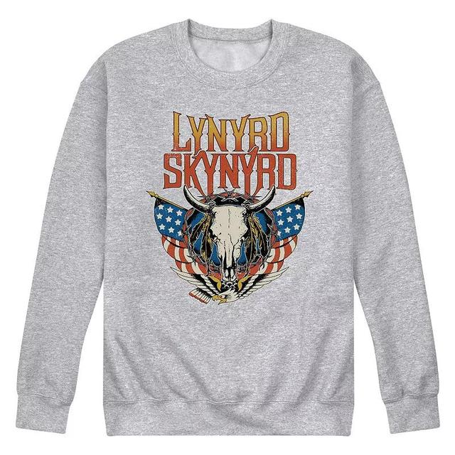 Mens Lynyrd Skynyrd Steer Skull Graphic Fleece Grey Gray Product Image