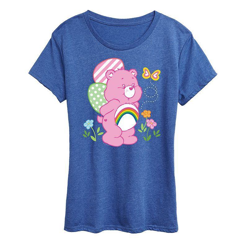 Womens Care Bears Easter Scene Graphic Tee Grey Blue Product Image