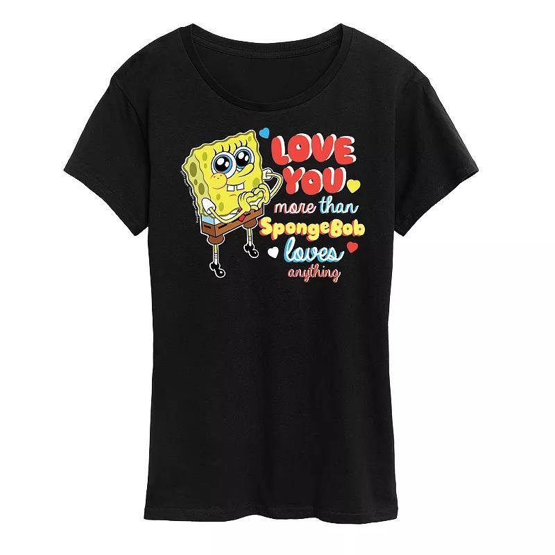 Womens Spongebob Squarepants Love You More Than Graphic Tee Product Image