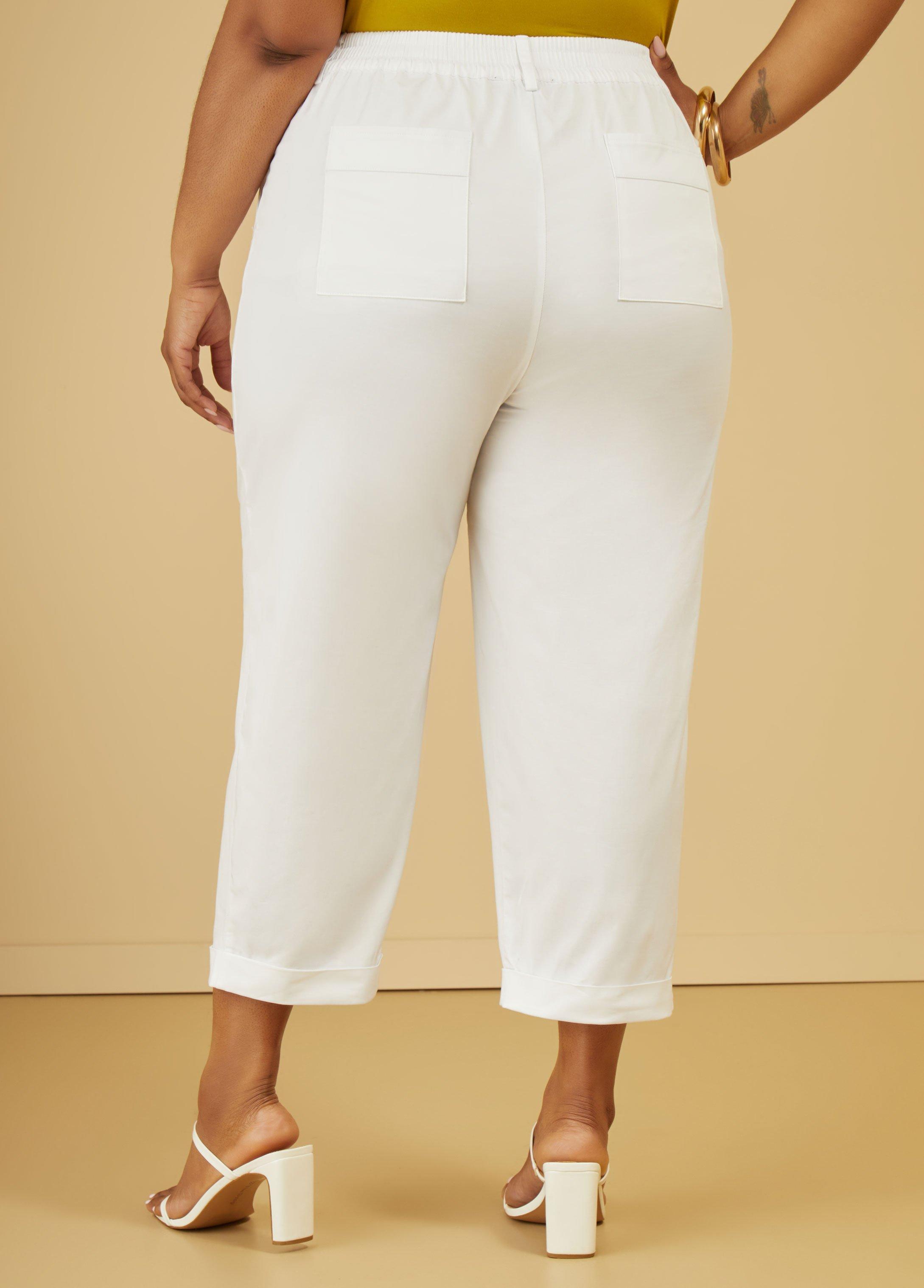 Cuffed Stretch Cotton Capris Product Image