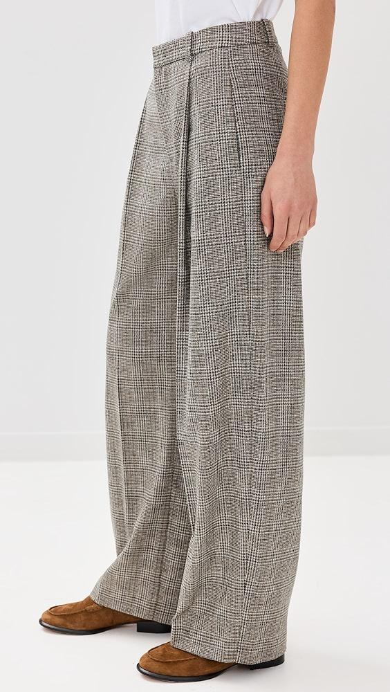 Vince High Rise Wool Blend Plaid Trousers | Shopbop Product Image