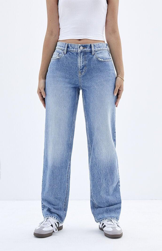 Womens Jordyn Stretch Low Rise Straight Leg Jeans - Product Image