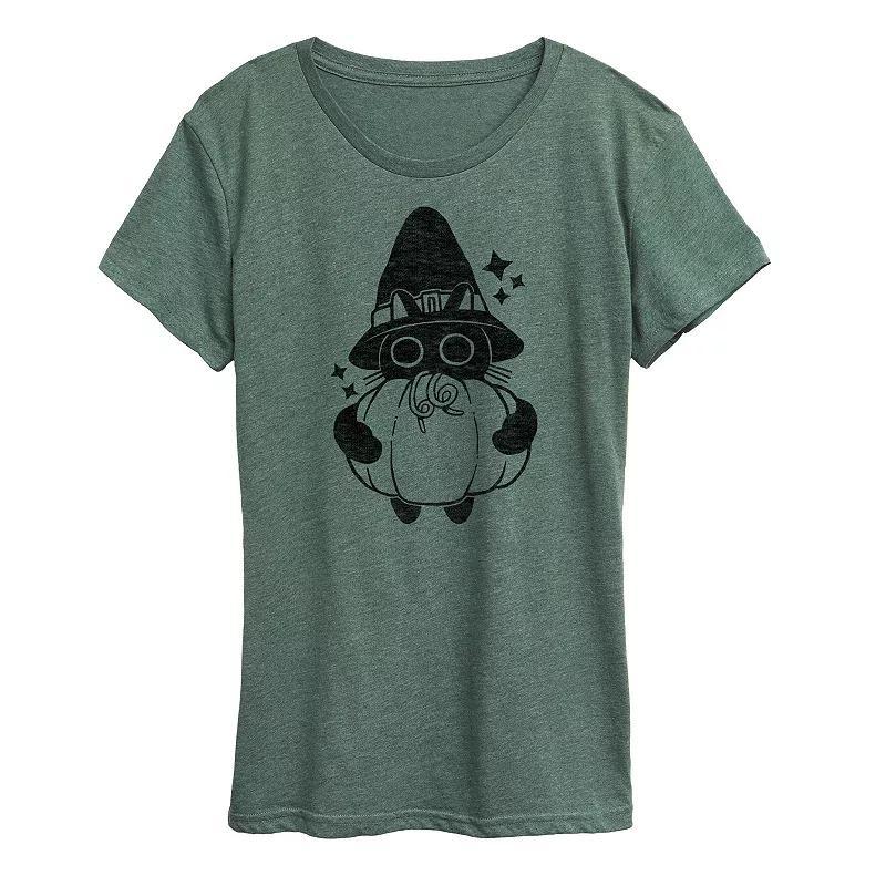 Womens Coquette Pumpkin Rose Graphic Tee Grey Green Product Image