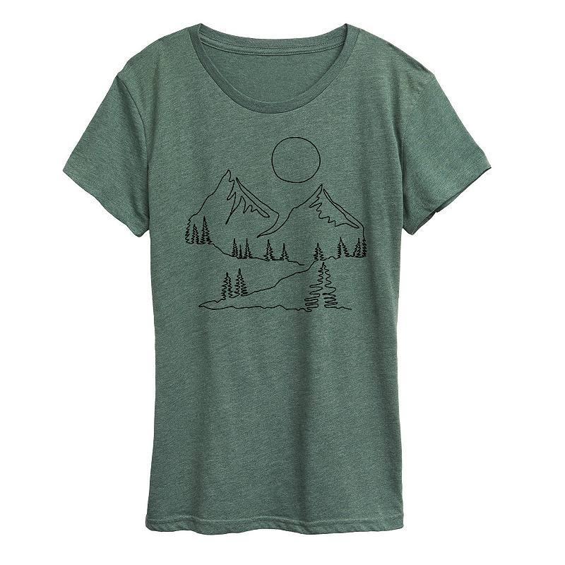 Plus Catffeine Addict Graphic Tee, Womens Grey Green Product Image