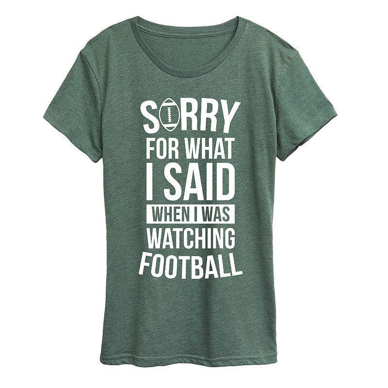 Womens Watching Football Graphic Tee Green Product Image