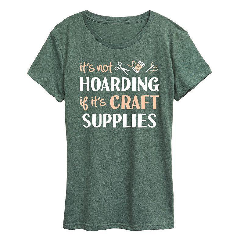 Womens Not Hoarding If Its Crafts Graphic Tee Grey Royal Blue Product Image