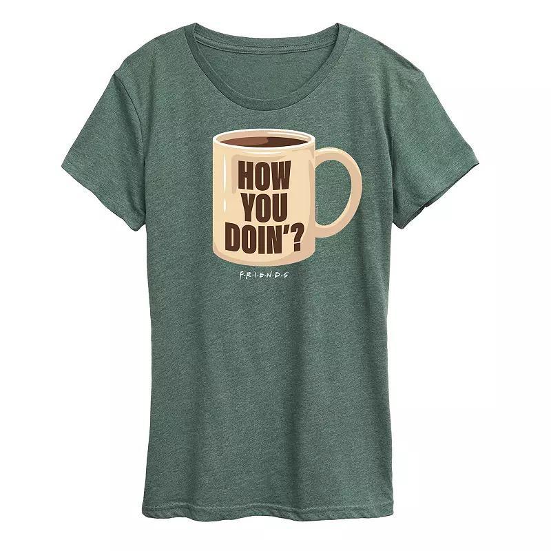 Womens Friends How You Doin Coffee Mug Graphic Tee, Girls Product Image