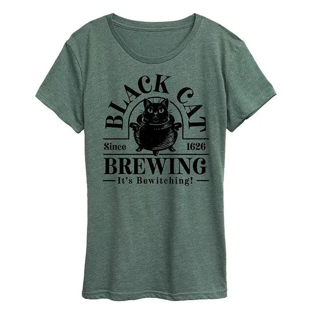 Instant Message Womens Womens Tee Shirts HEATHER Juniper Black Cat Brewing Graphic Tee - Women, Juniors, Plus & Petite Plus Product Image