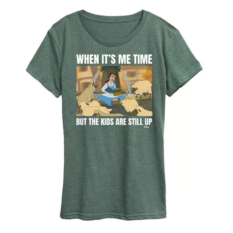 Disney Princess Belle Womens Me Time Meme Graphic Tee Heather Grey Product Image