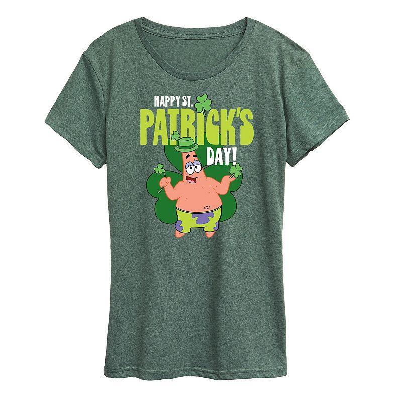 Womens SpongeBob SquarePants Happy St. Patricks Day Graphic Tee Product Image