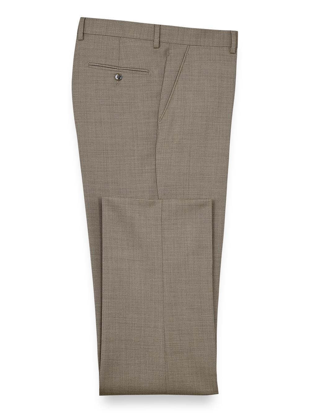 Sharkskin Flat Front Pants - Charcoal Product Image