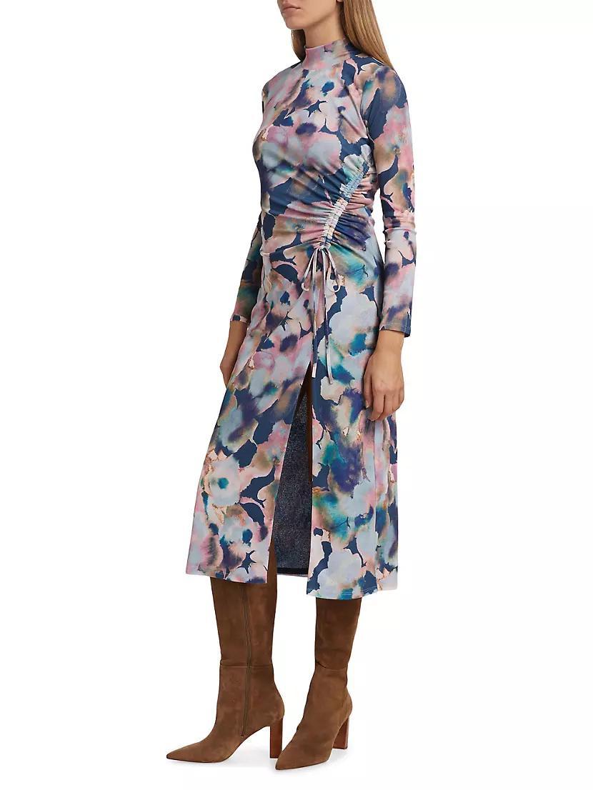 Mona Watercolor Floral Midi-Dress Product Image