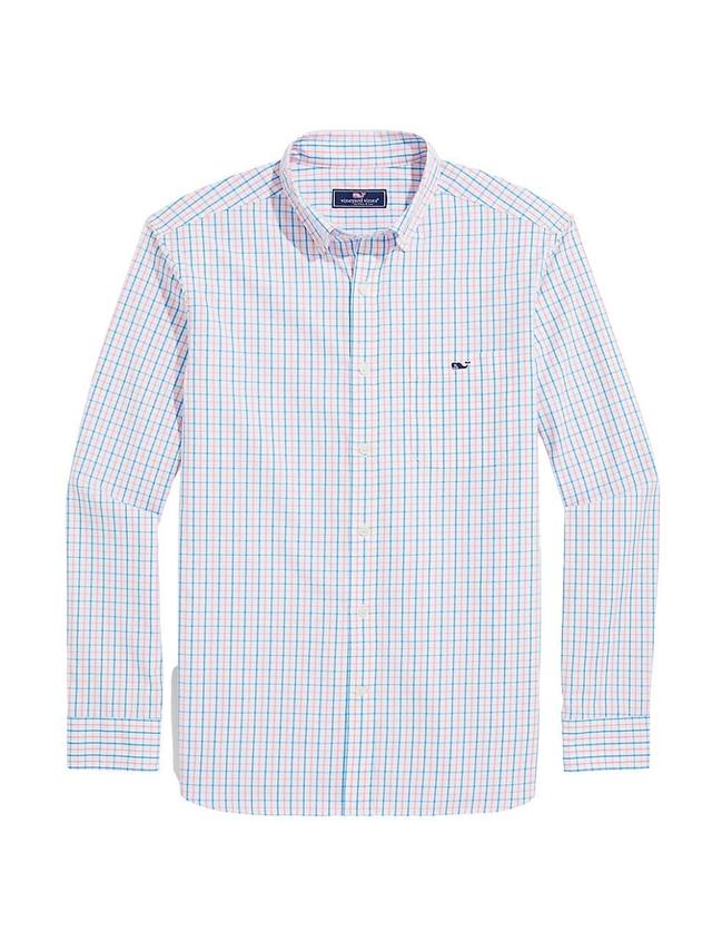 Mens Plaid Cotton Button-Down Shirt Product Image