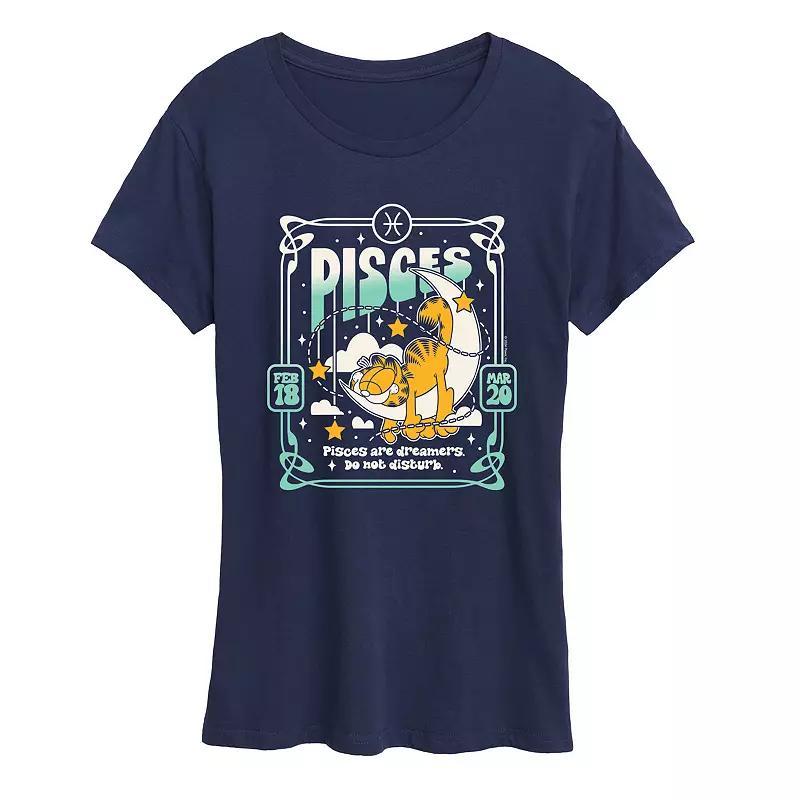 Womens Garfield Pisces Graphic Tee Blue Product Image