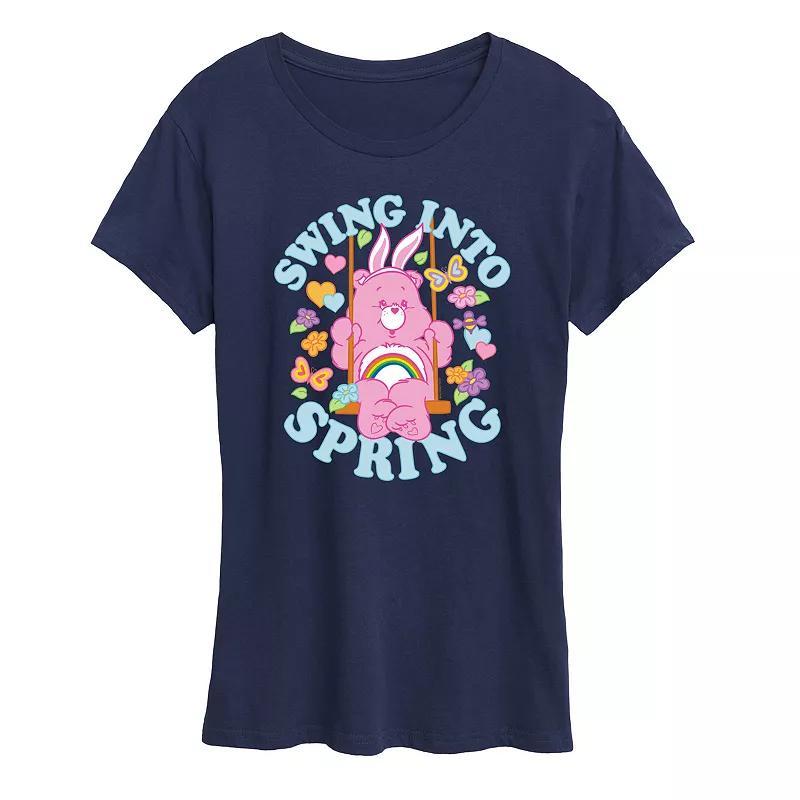 Womens Care Bears Swing Into Spring Graphic Tee Blue Product Image