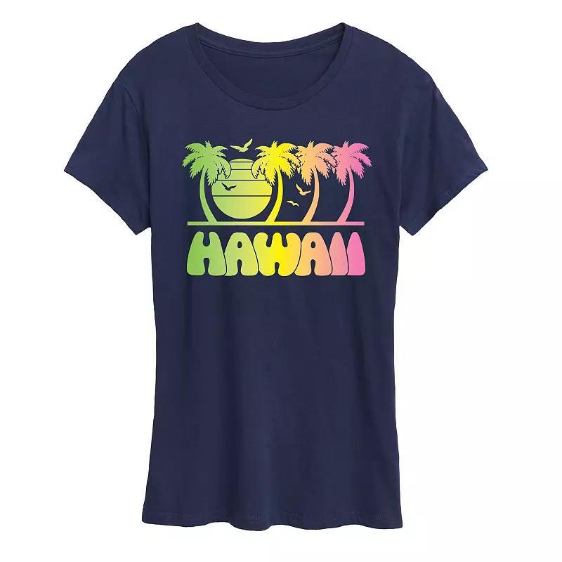 Womens Vintage Hawaii Blend Graphic Tee Blue Product Image