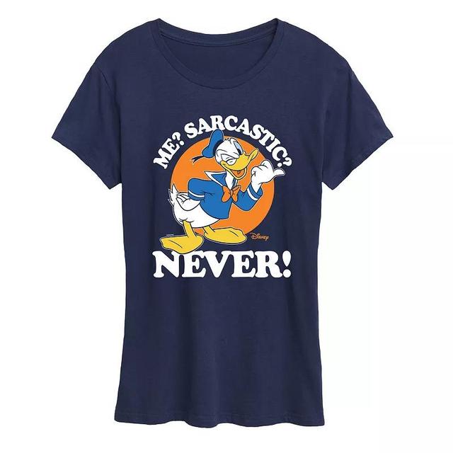 Disneys Donald Duck Womens Me Sarcastic Never Graphic Tee Product Image