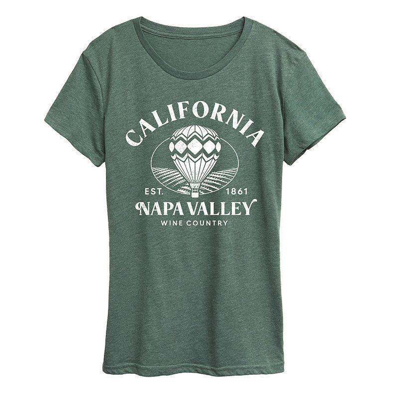 Womens California Napa Valley Graphic Tee Grey Green Product Image