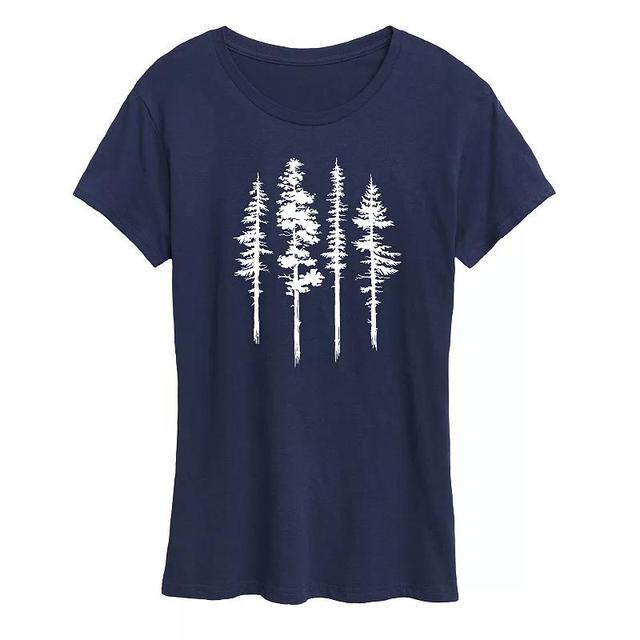 Womens Abstract Trees Graphic Tee, Girls Grey Juniper Product Image