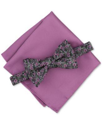 Bar Iii Mens Dennett Floral Bow Tie & Pocket Square Set, Created for Macys Product Image