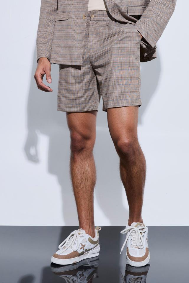 Check Oversized Tailored Shorts | boohooMAN USA Product Image