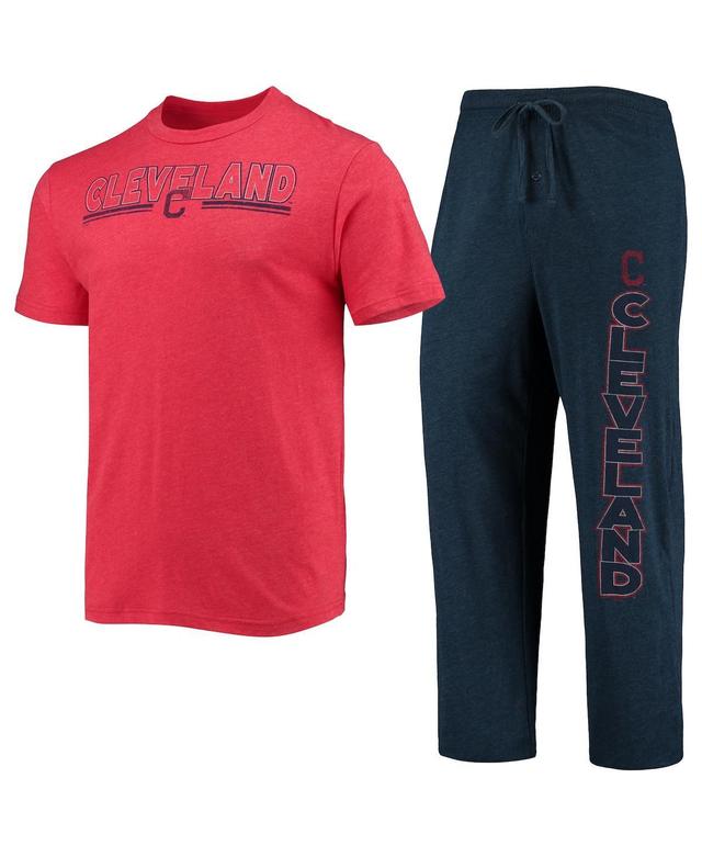 Mens Concepts Sport Navy/Red Cleveland Indians Meter T-Shirt and Pants Sleep Set Blue Product Image