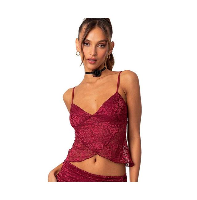 EDIKTED Ruby Sheer Lace Crop Camisole Product Image